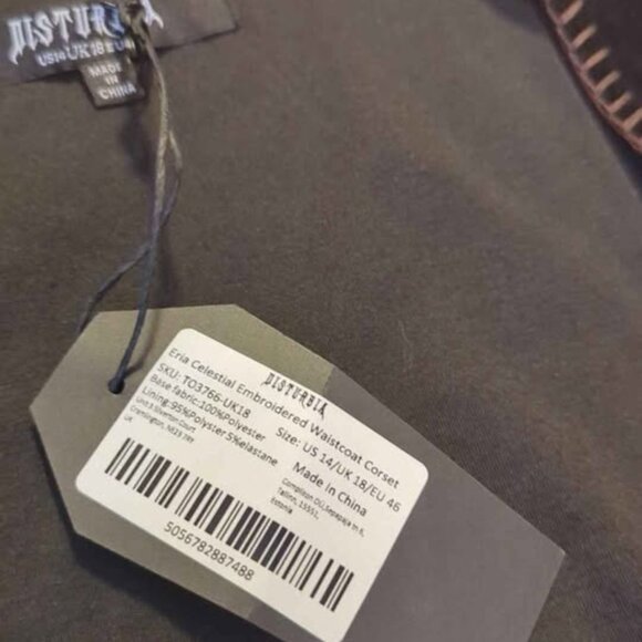 Disturbia eria Celestial embroidered waistcoat corset new size 14 - Picture 2 of 5